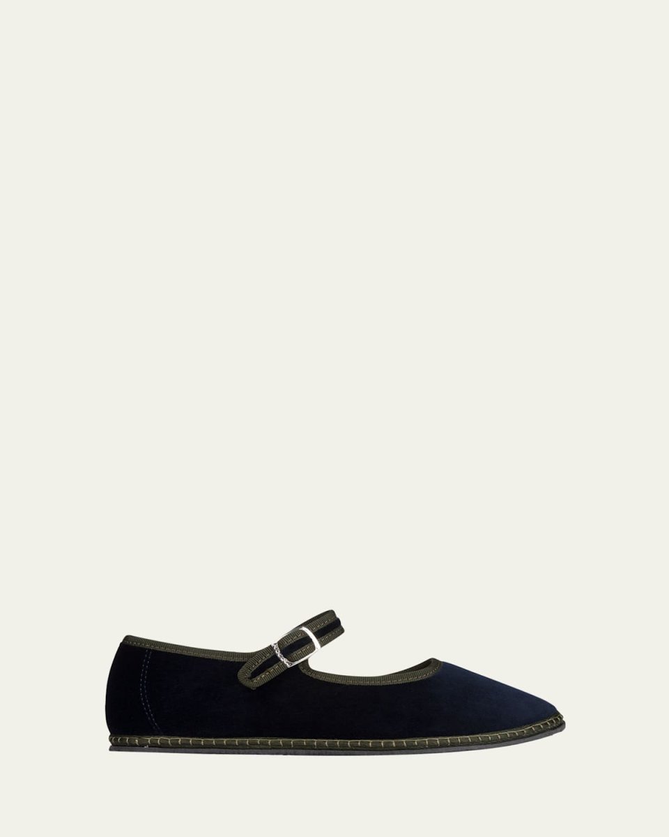 Velvet Mary Jane Ballerina Flats